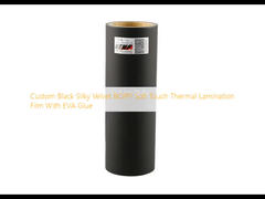 Película termal sedosa negra de encargo de la laminación del tacto suave del terciopelo BOPP con el pegamento de EVA