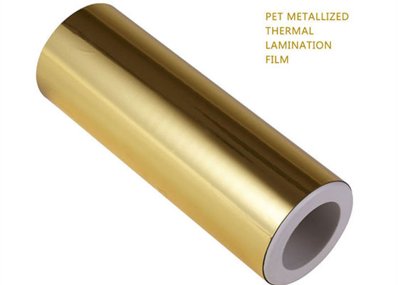 1 pulgada de buena dureza película laminadora térmica metalizada de oro plateado de aluminio rollo de película PET