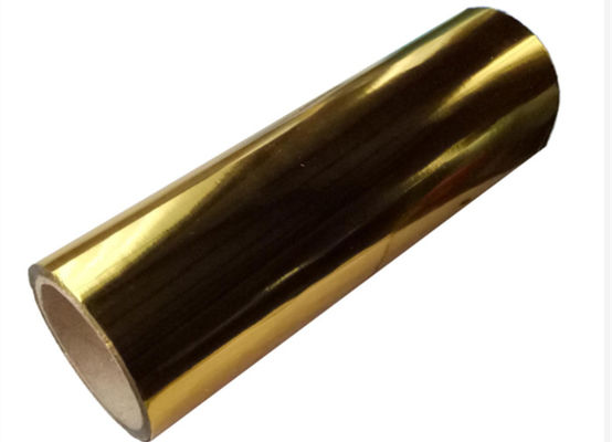 Good price 3000m autoadhesivo especial de aluminio dorado metalizado visual laminado película de rollo, 3 pulgadas térmica PET película metalizada en línea