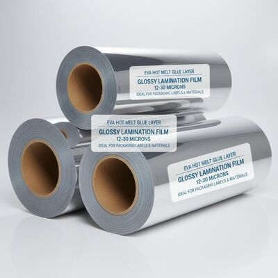 Un buen precio. Rollos de Película de Laminación Brillante con Capa de Adhesivo Termofusible EVA, Grosor de 12 a 30 Micras, Ideales para Etiquetas y Materiales de Empaque en línea